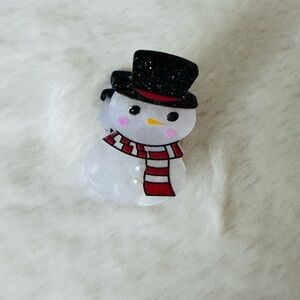 Snowman Mini Hair Claw Clip for Kids - Black, White, Red